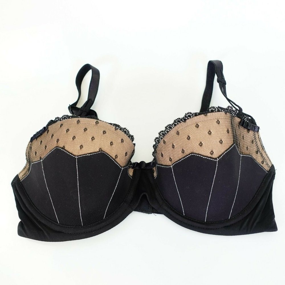 Adore Me Black and Tan Bra